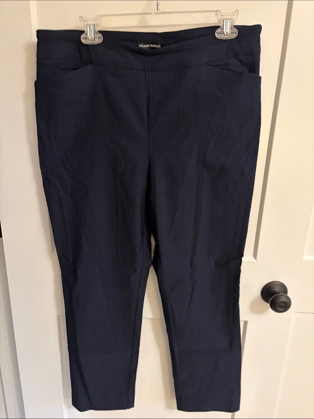 Hilary Radley Dark Navy Ankle Ponte Stretch Pants
